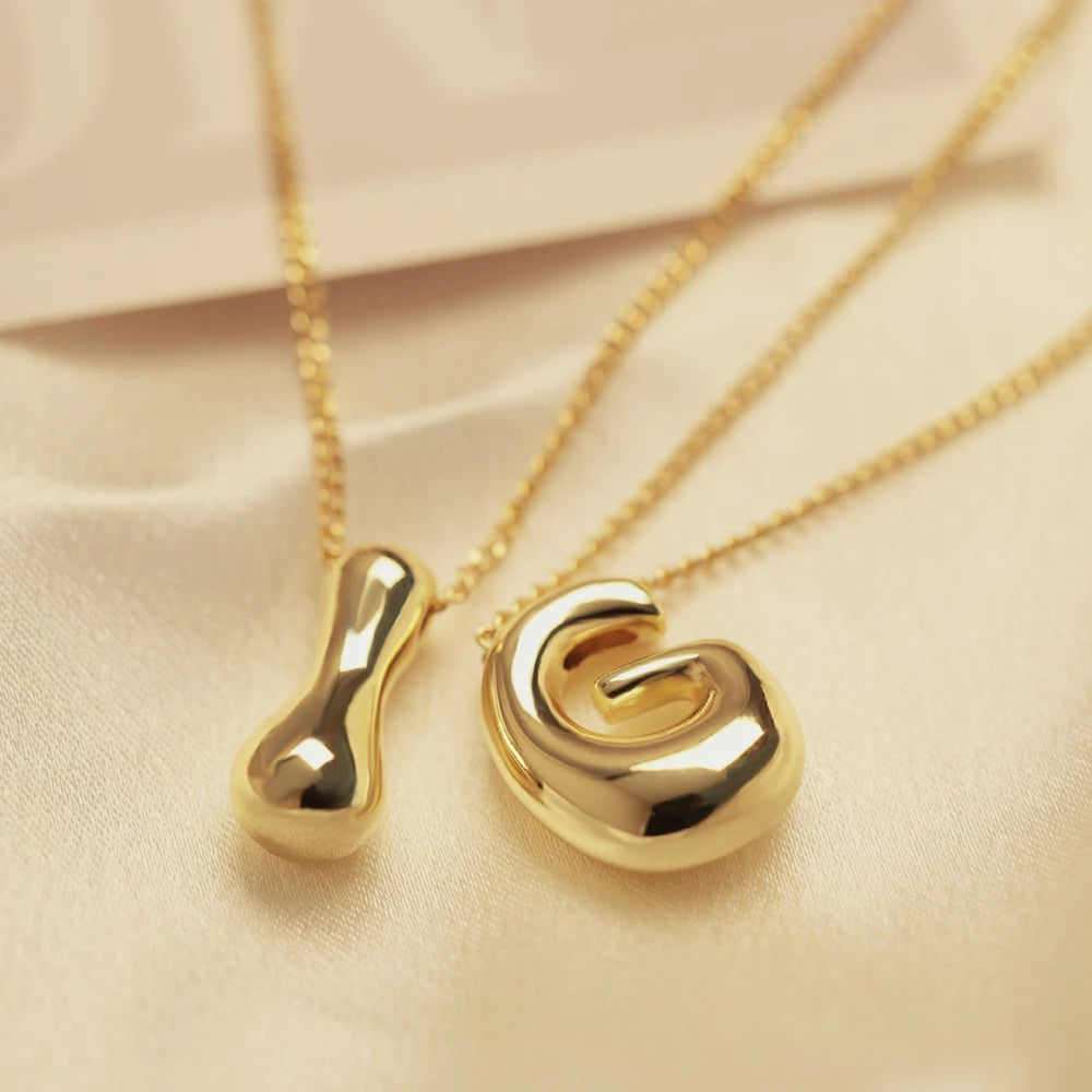 Bubble Letter Monogram Necklace