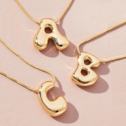 Bubble Letter Monogram Necklace