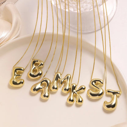 Bubble Letter Monogram Necklace